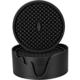 thumbnail image 1 of Silicone Coasters [6 Pack] Thick Coasters with Holder - Cup Mat - Non-Slip, Non-Stick, Stays in Place, Deep Tray - Prevents Furniture and Tabletop Dam, 1 of 5