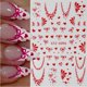 thumbnail image 5 of Pegatinas para uñas BMKKOT 3D con purpurina en forma de corazón de San Valentín, 6 hojas, 5 of 9