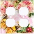thumbnail image 3 of Metal Light Switch Plate Outlet Cover Flower Rose Teacup ROS005, 3 of 13