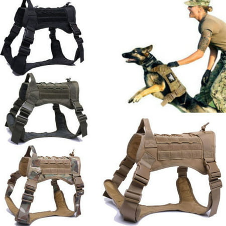 Military Tactical Training Police K9 Dog Adjustable Harness Nylon Vest for Large Police Dogs