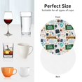 thumbnail image 4 of KLL Drink Coasters Set Round Shape of 4,PU Leather Absorbent Coasters Set Decorative Coffee Cup Coasters Housewarming Gift for Home Decor-Back To School A, 4 of 5