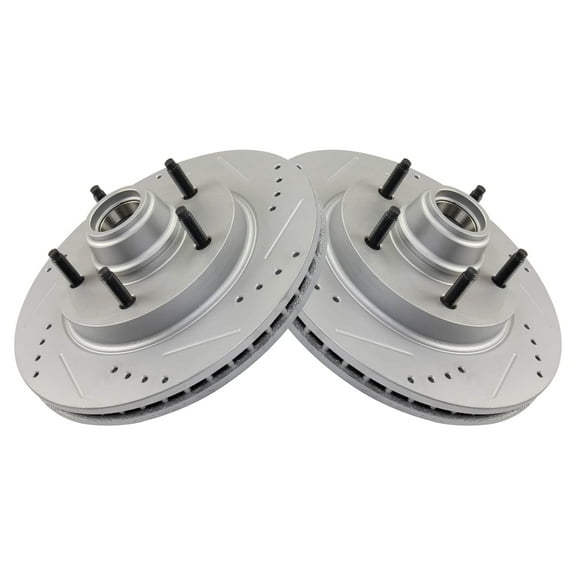 TRQ Front Performance Brake Rotors Set Vented Premium G-Coated Fits Select 1997-1999 Ford F-150