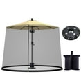 Patio Umbrella Mosquito Nets and Pole Light Kit Canopy Polyester Net
