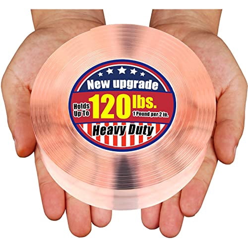 Tekola Extra Large 1.2" x 240" Double Sided Mounting Tape Heavy Duty, Clear & Tough Nano Adhesive Tape Multipurpose Removable Tape