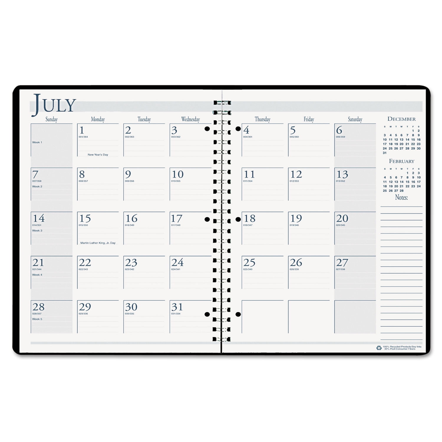 House of Doolittle Spiralbound 14-Month Academic Appt Book 11 x 8 1/2 Black 2021-2022 26302