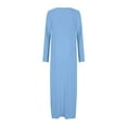 thumbnail image 5 of Winter Christmas Nightgowns for Women Long Sleepshirts Casual Loose Comfy Crewneck Full Length Pajama Dress, 5 of 6