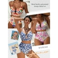 thumbnail image 4 of Eytino Swimsuits for Women Bikini Sets Floral Print 2 Piece U Wire High Waisted Crisscross Back Bathing Suits, 4 of 10