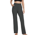 thumbnail image 1 of Pantalones de yoga VIMPEP de pierna recta con bolsillos y cintura alta para mujer, 1 of 6