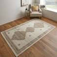 thumbnail image 5 of HomeRoots 513241 4 x 6 ft. Tan & Ivory Geometric Power Loom Distressed Rectangle Area Rug, 5 of 5