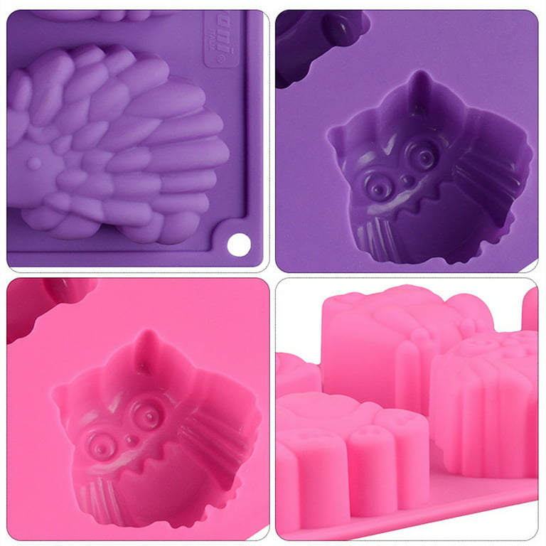 RoseFlower Cute Dinosaur Silicone Cake Molds Kid's Cartoon Dino Chocolate  Gummy Mold Tray 6 Grids Different Shapes Candy Fondant Mould Cake Baking