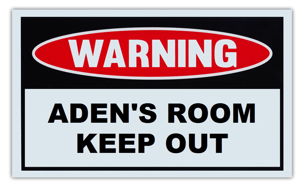 For Boys 10 x 6 Plastic Sign Novelty Warning Sign: Aydens Room Keep Out Children Girls Post on Bedroom Door Kids