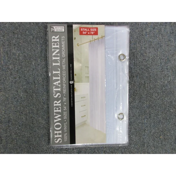 Better Home Fashions Stall Size Wide 5-Gauge Shower Liner: 54" W X 78" L New