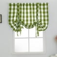 thumbnail image 1 of Nvzi Cortinas con lazos a cuadros verdes y blancos con diseño de búfalo, con aislamiento térmico, ajustables, para ventanas pequeñas (31" x 55", verde), 1 of 1