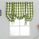 thumbnail image 1 of Zhuge Cortinas con lazos a cuadros verdes y blancos con diseño de búfalo, con aislamiento térmico, ajustables, para ventanas pequeñas (61 x 129 cm), color verde, 1 of 1