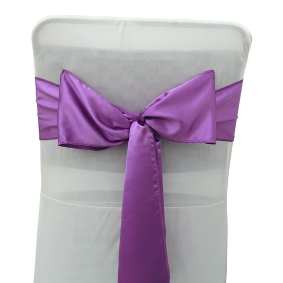 Darling Souvenir Pack Of 10 Satin Chair Sashes Bow Sash For Wedding & Events Supplies Party Decoration Chair Cover Sash - Colors Available