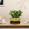 thumbnail image 4 of Lotus Bowl Planter,Ceramic Bonsai Bowl Planters with Retro Stand,Creative Bonsai Potted Flower Pot,Succulent Planter Bowl Vintage Flower Pots,Cactus Bonsai Pots,Hydroponic Container for Indoor Plants, 4 of 6