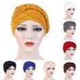 thumbnail image 1 of SPRING PARK Women's Turban Hat Beaded Pearls Muslim Wrap Hair Cap Hijab Head Scarf Hat Cap, 1 of 7