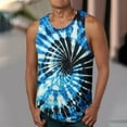 thumbnail image 3 of RYRJJ Mens Summer Beach Tank Top Hawaiian Graphic Print Sleeveless Muscle Basic Tee Vacation Shirts(Dark Blue,M), 3 of 5