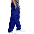 thumbnail image 5 of Men Soft Cargo Jogger Sweatpants Elastic Drawstring Waist Loose Fit Casual Athletic Outdoor Travel Pants Multi Functional Cargo Pockets 5XL, 5 of 5