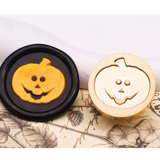 Sellos de sello de cera de feliz Halloween, cabeza de sello de cera de calabaza de calavera para invitación, carta de regalo, decoración de álbum de recortes, 25mm