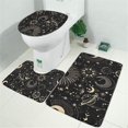 thumbnail image 2 of Black Gothic Sun Planet Pattern Bathroom Rugs Sets 3 Piece,Toilet Cover Set,Absorbent Non Slip Bathroom Mats Sets with U-Shaped Contour Rug Toilet Rug Set, 2 of 5