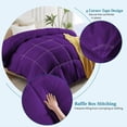 thumbnail image 4 of 100% Cotton All Season 1pc Box Stitched Comforter, Duvet Insert Cover, Pattern Solid Purple Color Super King (120"x120") Size Machine Washable Lightweight, 4 of 6