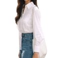 thumbnail image 3 of Women's Long Sleeve Blouse, Casual Top for Daily, Work & Vacation Outfits White XS, 3 of 9