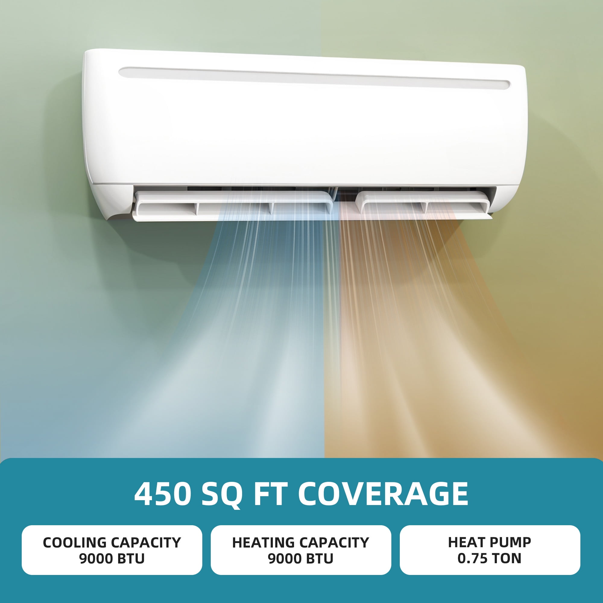 Uforic 9000 BTU Mini Split Air Conditioner Heat Pump, 115V, WiFi, Ductless, 19 SEER2, Cools up to 450 Sq.Ft, Compatible with Alexa