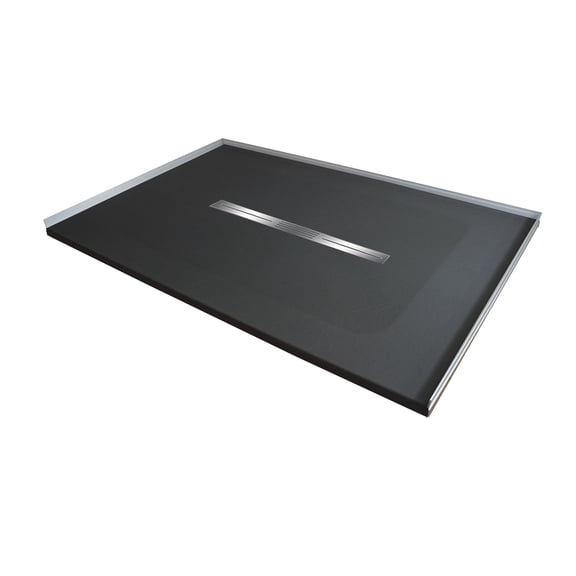 Transolid Trimslate 48-in x 36-in Zero Threshold Shower Base with Center Drain, Black