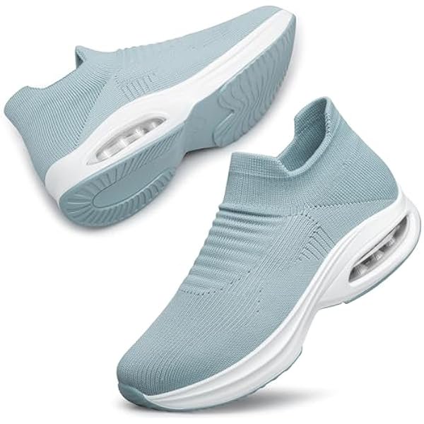 HAYAN Womens Walking Shoes Sock Casual Ladies Fashion Sneakers Comfortable Slip On Air Cushion Platform