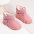 thumbnail image 4 of Tao Tao Kids Girls Snow Boots Warm Fur Lined Outdoor Lightweight Comfy Winter Shoes Soft Sole Anti-Slip Thick Soft Sole Anti-Slip Boots Pink 29, 4 of 5
