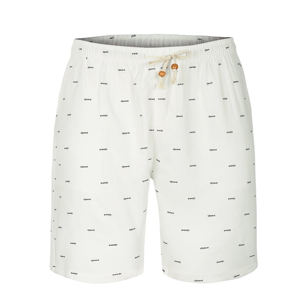 Bañador de verano pahombre, cintuelástica, bolsillos con cordón, pantalones cortos de plaestampados, 28 blanco