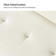 thumbnail image 4 of 55" Upholstered Ottoman Bench with Arms Low Back,End of Bed Entryway Bedroom Golden Tapered Leg Beige, 4 of 8