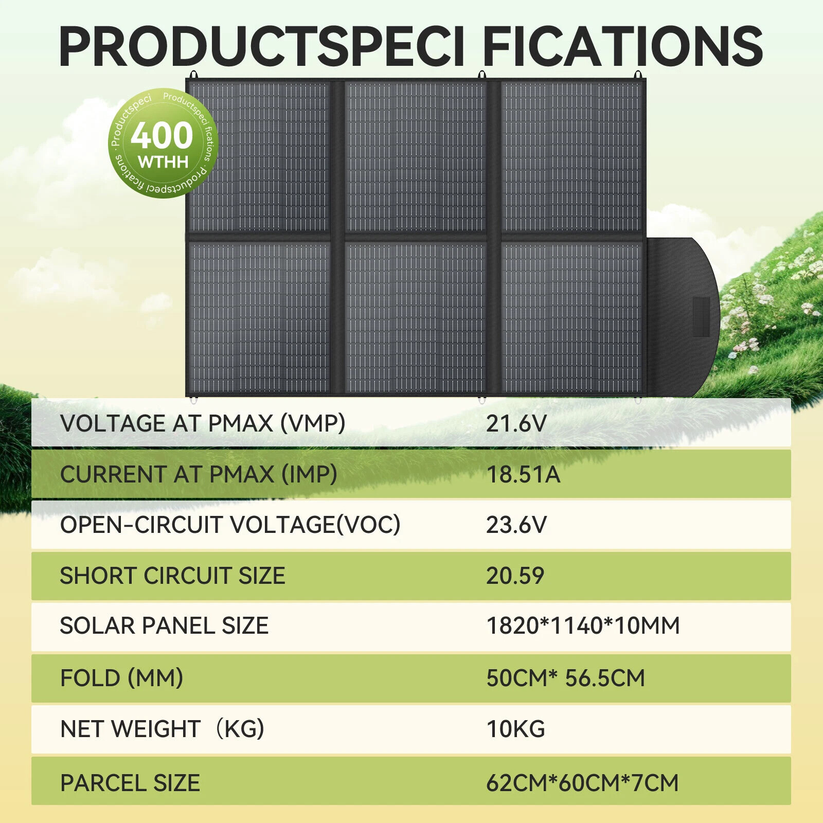 400W Portable Solar Panel Foldable for Power Station RV Camp Car /W Carry Case
