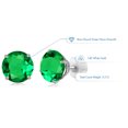 thumbnail image 4 of Gem Stone King 3.30 Ct Round Green Simulated Emerald 14K White Gold Stud Earrings for Women Men with Comfort Back, 4 of 4