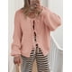 thumbnail image 5 of Suéter PRETTYGARDEN con Lazo Frontal, Tejido Grueso, Rosa, Talle XL, 5 of 8