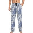 thumbnail image 4 of GZHJMY Blue Flowers Men's Pajama Pants, Soft and Comfortable Lounge Sleep Bottoms with Pockets, Men's Sleepwear with Custom Print, Small, 4 of 7