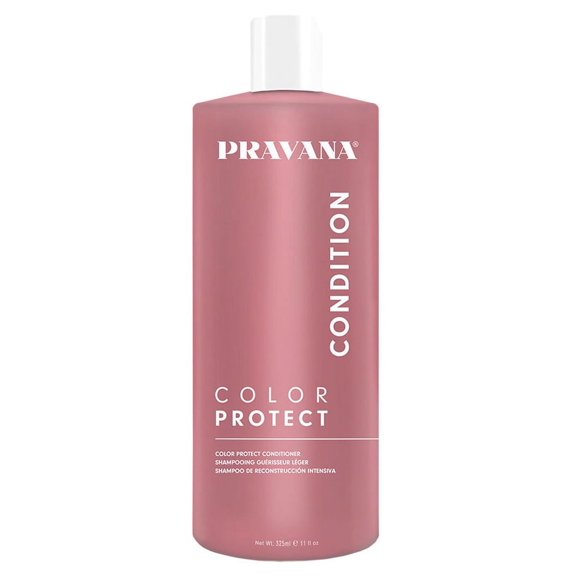 33.8 oz , Pravana Color Protect Condition Color Care Conditioner hair beauty, Pack of 1 w/ Sleekshop Pink Comb