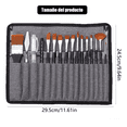 thumbnail image 3 of Juego De 18 Pinceles De Dibujo Para Acuarela Aceite Acrílico Estuche Bolsa Gris con Negro, 3 of 5