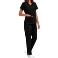 thumbnail image 7 of Busydd Scrubs for Women 2 Piece Solid Color Womens Scrub Sets V Neck Short Sleeve Tops and Pants Ladies Scrubs Sets Workwear with Pockets, 7 of 7