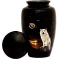thumbnail image 2 of RUZIOON White Wolf Night Full Moon Cremation Urn for Human Ashes - Adult Funeral Urn Handcrafted - Affordable Urn for Ashes (Adult (200 lbs)  10.5 x 6, White Wolf Night Full Moon Cremation Urn), 2 of 2
