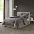 thumbnail image 3 of N Natori Hanae 3 Piece Cotton Blend Duvet Set Yarn Dyed Bedding Cover Full/Queen Size Grey, 3 of 4