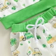 thumbnail image 5 of CAICJ98 Toddler Baby Boy St Patricks Day Outfit Cute Clover Print Long Sleeve Sweatshirt Elastic Pants Infant Spring Clothes (Green,2-3 Years), 5 of 7