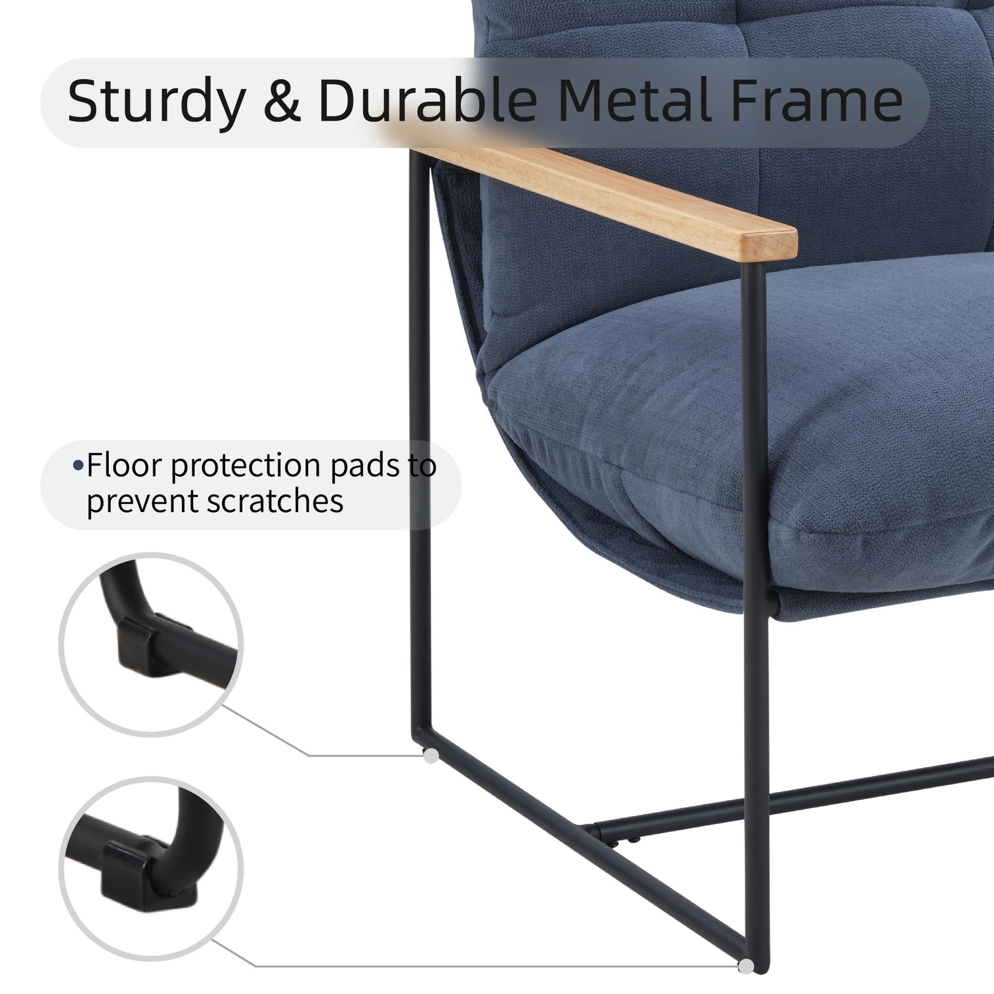 Howcool Sling Accent Chair, Comfy Vanity Chair with Removable Cushion and Storage Bag for Living Room, Bedroom, Office