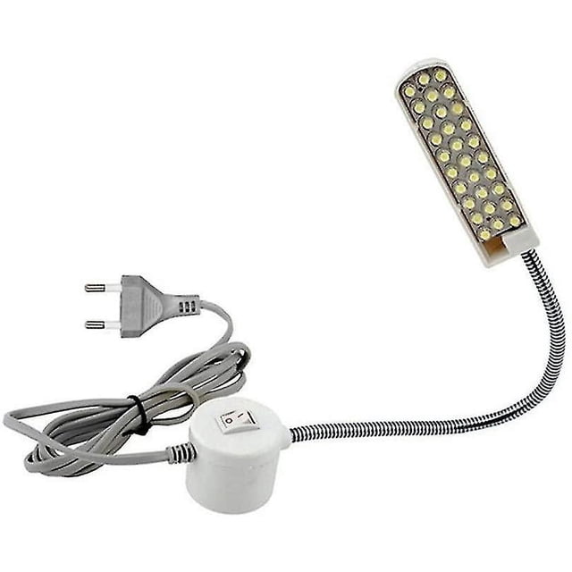 Lámpara LED para máquina de coser con base de montaje magnética y brazo de cuello de cisne, 30 LED