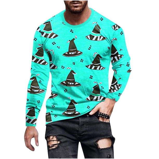 Blusas y camisas de manga larga con cuello redondo para hombre, blusa informal de manga larga con cuello redondo y estampado de rayas, blusa de poliéster para hombre