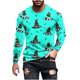 thumbnail image 1 of Blusas y camisas de manga larga con cuello redondo para hombre, blusa informal de manga larga con cuello redondo y estampado de rayas, blusa de poliéster para hombre, 1 of 4