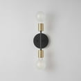 thumbnail image 2 of Globe Electric Minimalist 10" 2-Light LED Matte Black Reversible Vanity Light with Matte Brass Accent, 2 of 11