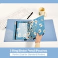 thumbnail image 5 of 2 Pack Pencil Bag 9.84x6.1 Inch 3-Ring Page Turning Folder Zipper Pencil Case Pencil Bag Page Turning File Bag White Daisy, 5 of 6