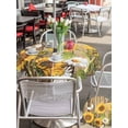 thumbnail image 4 of Outdoor Tablecloth with Umbrella Hole and Zipper, Farmhouse Sunflowers Round Table Cloth 54 Inch Waterproof Tablecloth, Rustic Floral Buttterfly Wood Board Brown Picnic Table Cover for Patio Camping, 4 of 7